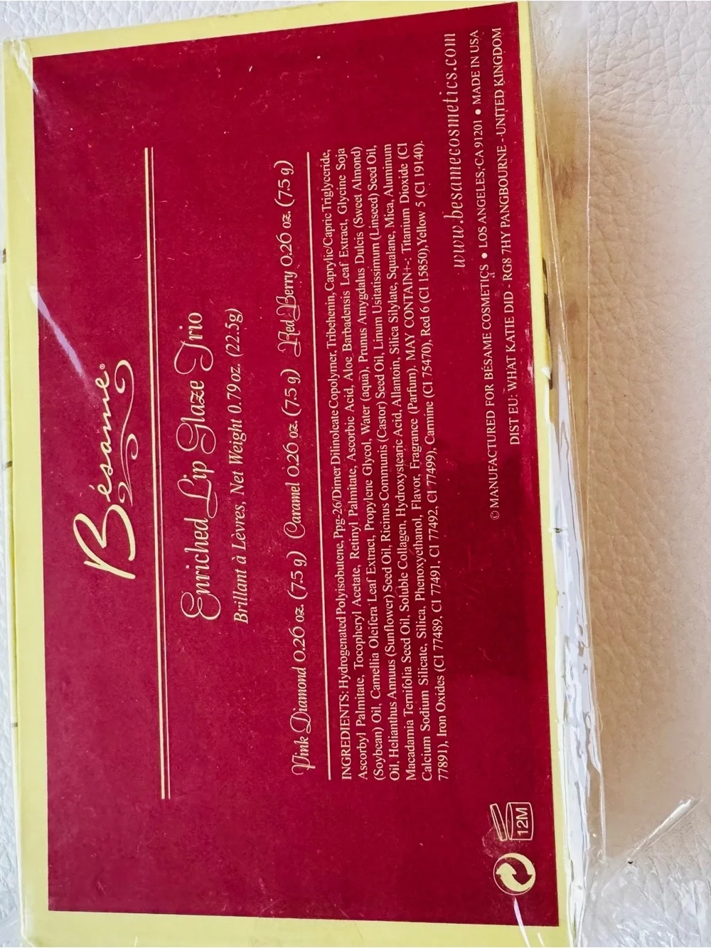 *Rare* Besame Women Lip glaze Trio - Pink, Mauve & Red